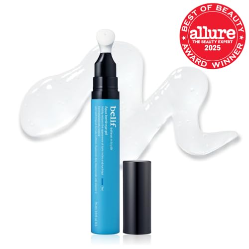 belif Aqua Bomb Cooling Eye Gel (15ml / 0.5 fl. oz.) - Hydrating Eye Treatment with Caffeine, Hyaluronic Acid & Vitamin C - Korean Skincare