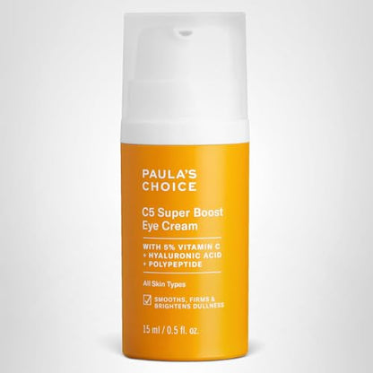 Paula’s Choice C5 Super Boost Eye Cream (0.5 fl. oz) - 5% Vitamin C, Hyaluronic Acid & Peptides - Eye Repair Cream for Dark Circles & Wrinkles