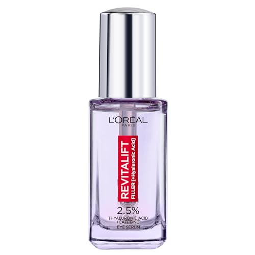 L’Oréal Paris Revitalift Filler Eye Serum (20ml) - 1.5% Hyaluronic Acid & Caffeine with Triple Roller Applicator