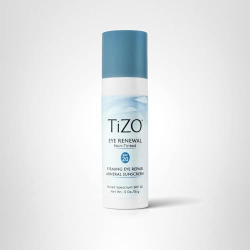 TIZO Eye Renewal SPF 20 (0.5 oz / 15 g) - Mineral Sunscreen & Anti-Aging Eye Cream with Peptides