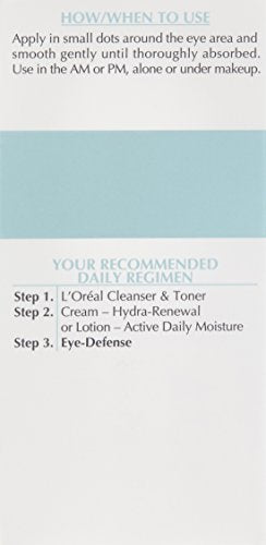 L’Oreal Paris Dermo-Expertise Eye Defense - Caffeine & Hyaluronic Acid Eye Gel-Cream (0.5 oz)