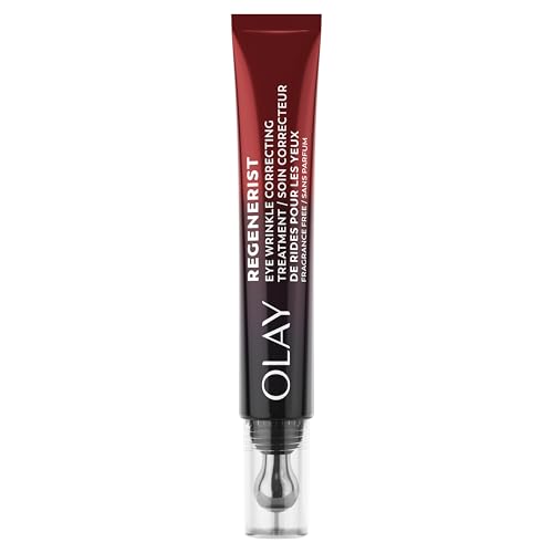 Olay Regenerist Under Eye Cream Roller - Anti-Wrinkle Eye Serum for Crow’s Feet & Eye Bags with Peptides & Bakuchiol (0.7 oz)