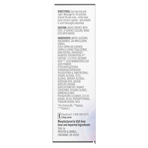 Olay Super Eye Serum - Vitamin C, Caffeine & Niacinamide Anti-Aging Eye Serum for Dark Circles & Fine Lines 0.45 oz