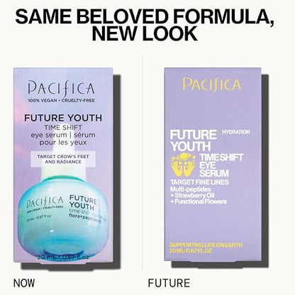 Pacifica Future Youth Time Shift Eye Serum - Lifting & Firming Peptide Treatment for Fine Lines & Dark Circles (0.5 fl. oz)