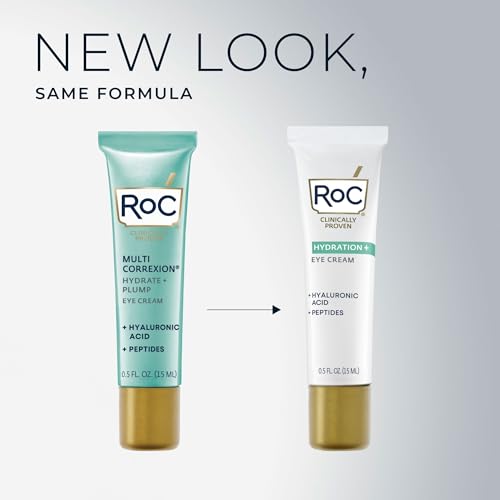 RoC Multi Correxion Hyaluronic Acid Eye Cream (0.5 oz) + Retinol Correxion Capsules (7 ct) - Anti-Aging Routine for Wrinkles, Puffiness & Dark Circles