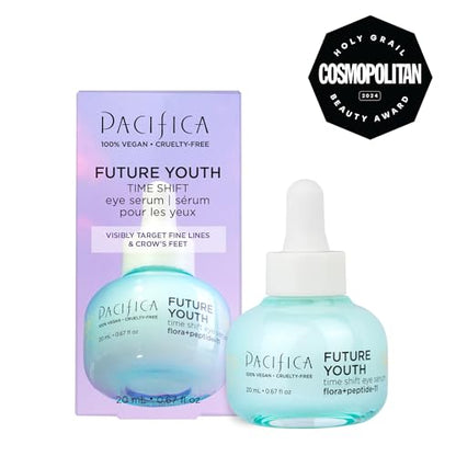 Pacifica Future Youth Time Shift Eye Serum - Lifting & Firming Peptide Treatment for Fine Lines & Dark Circles (0.5 fl. oz)
