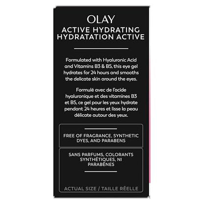 Olay Active Hydrating Eye Gel - Fragrance-Free Hyaluronic & Niacinamide (15g)