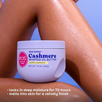 eos Cashmere Whipped Oil Body Butter Vanilla Cashmere 10 oz, 72 Hour Moisture