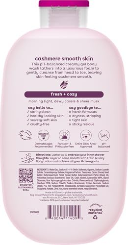 eos Cashmere Body Wash Fresh & Cozy 16 fl oz - Moisturizing Creamy Gel with Shea Butter