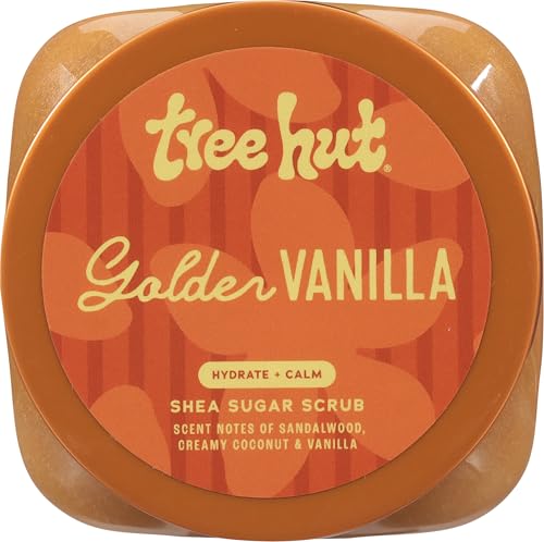 Tree Hut Golden Vanilla Shea Sugar Body Scrub 18 oz, Exfoliating & Hydrating