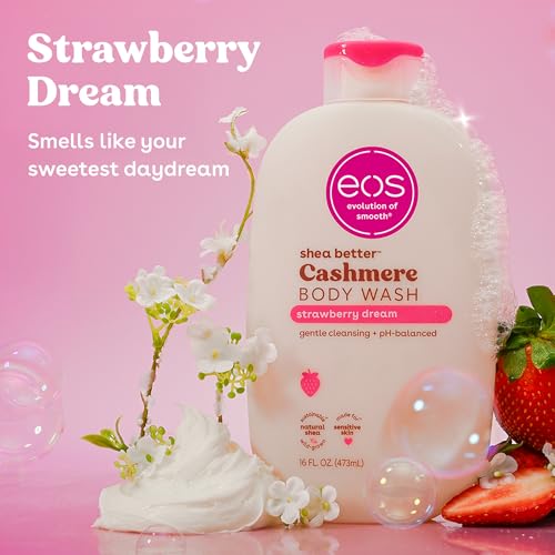 eos Cashmere Body Wash Strawberry Dreams 16 fl oz - Moisturizing Creamy Gel with Shea Butter