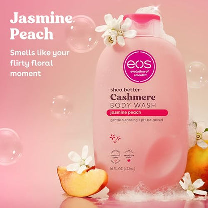 eos Cashmere Body Wash Jasmine Peach 16 fl oz - Moisturizing Creamy Gel with Shea Butter