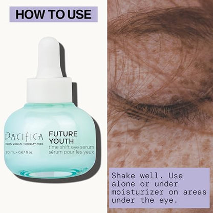 Pacifica Future Youth Time Shift Eye Serum - Lifting & Firming Peptide Treatment for Fine Lines & Dark Circles (0.5 fl. oz)
