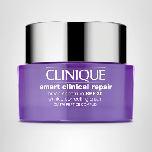 Clinique Smart Clinical Repair Broad Spectrum SPF 30 Wrinkle Correcting Cream (50ml / 1.7 Fl Oz) - Daily Anti-Aging Defense with Peptides & Hyaluronic Acid