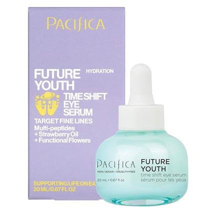 Pacifica Future Youth Time Shift Eye Serum - Lifting & Firming Peptide Treatment for Fine Lines & Dark Circles (0.5 fl. oz)