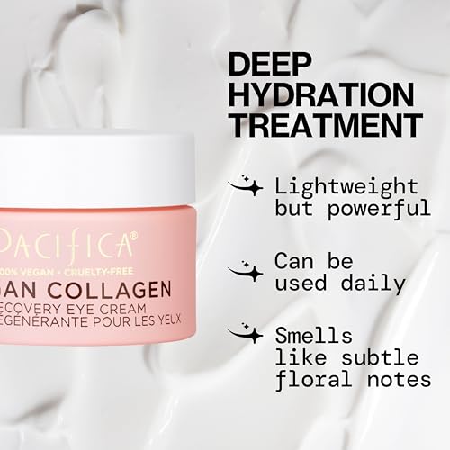 Pacifica Beauty Vegan Collagen Overnight Recovery Eye & Face Cream - Hyaluronic Acid & Vitamin C Hydrating Treatment (0.5 fl. oz / 15ml)