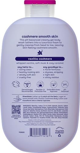 eos Cashmere Body Wash Vanilla Cashmere 16 fl oz - Moisturizing Creamy Gel with Shea Butter