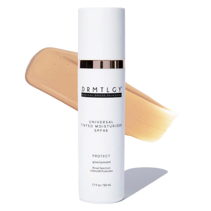 DRMTLGY Universal Tinted Moisturizer SPF 46 - Hydrating Dewy Tinted Sunscreen for Face with Zinc Oxide & Octinoxate - Niacinamide & Hyaluronic Acid - Broad Spectrum Lightweight Daily SPF, 1.7 oz