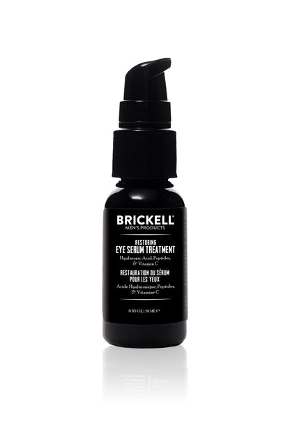 Brickell Men's Restoring Eye Serum (0.65 oz) - Natural & Organic Dark Circle Treatment for Men - Reduces Eye Bags & Firms Wrinkles