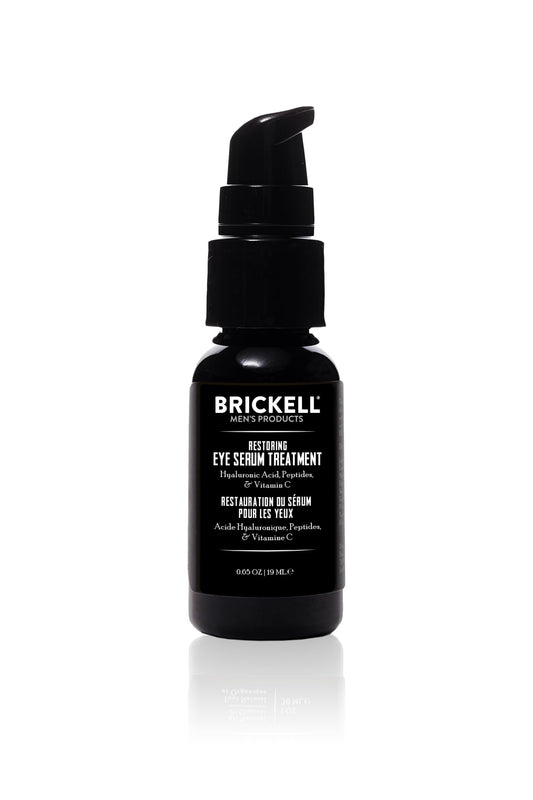 Brickell Men's Restoring Eye Serum (0.65 oz) - Natural & Organic Dark Circle Treatment for Men - Reduces Eye Bags & Firms Wrinkles