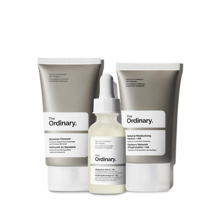 The Ordinary The Daily Set, Daily Skincare Routine with Squalane Cleanser, Hyaluronic Acid 2% + B5, and Natural Moisturizing Factors + HA - Skin Care Set