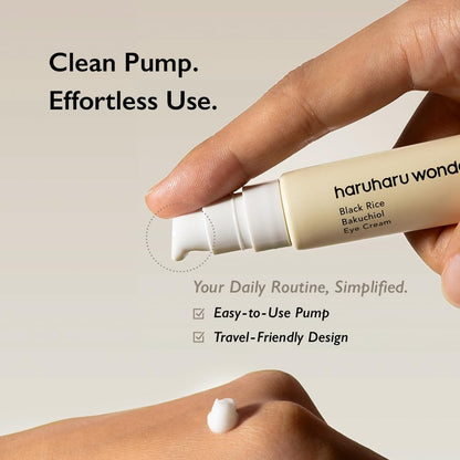 Haruharu Wonder Black Rice Bakuchiol Eye Cream (20ml) - Natural Retinol Alternative for Anti-Aging & Wrinkle Care
