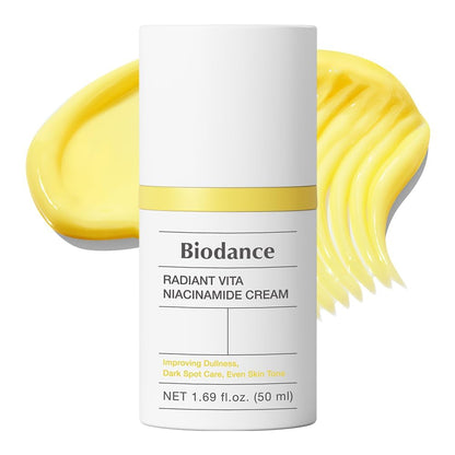 BIODANCE Radiant Vita Niacinamide Cream, Brightening, Dark Spot Correcting, Hydrating Facial Moisturizer with Vitamin C, B12, Korean Skin Care, Mothers Day Gifts - 1.69 fl.oz, 50ml