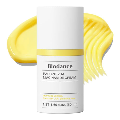 BIODANCE Radiant Vita Niacinamide Cream, Brightening, Dark Spot Correcting, Hydrating Facial Moisturizer with Vitamin C, B12, Korean Skin Care, Mothers Day Gifts - 1.69 fl.oz, 50ml