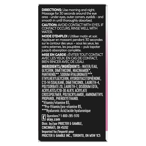 Olay Active Hydrating Eye Gel - Fragrance-Free Hyaluronic & Niacinamide (15g)