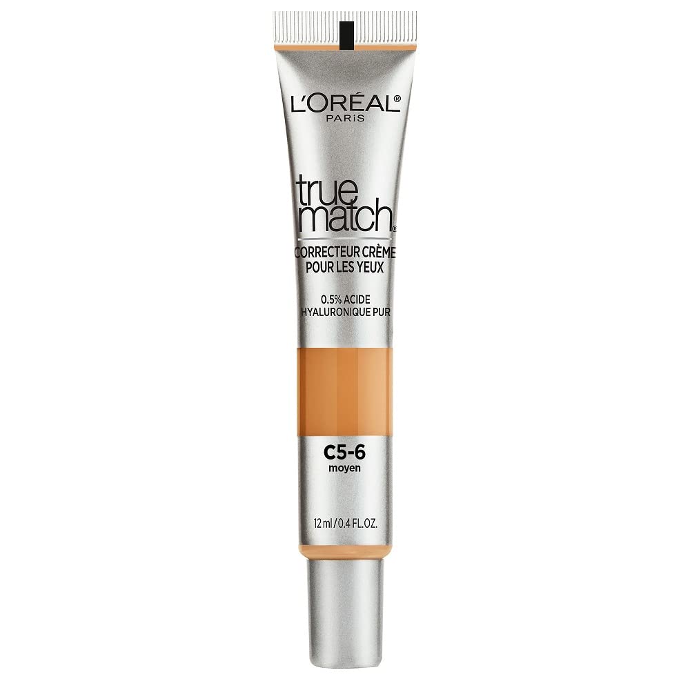 L’Oréal Paris True Match Eye Cream in a Concealer (0.4 fl. oz) - 0.5% Hyaluronic Acid - Shade: Medium C5-6 (Cool)