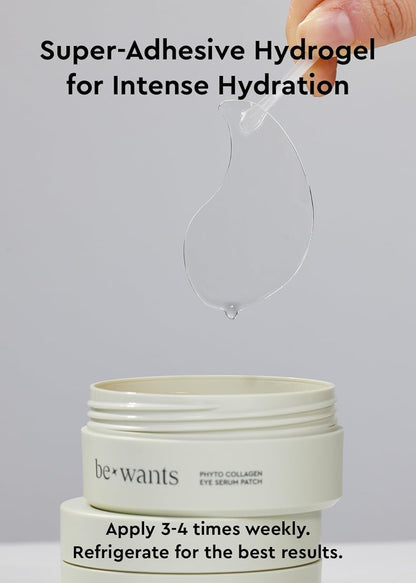 Bewants Under Eye Patches - Korean Eye Masks with Vegan Collagen & Bamboo Water for Dark Circles (60 Pcs)