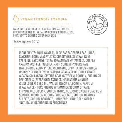 By Nature Vitamin C + Caffeine Hydrating Under Eye Mask Patches for Dark Circles & Puffiness - Energizing Brightening Eye Patches Skincare - 5 Pairs