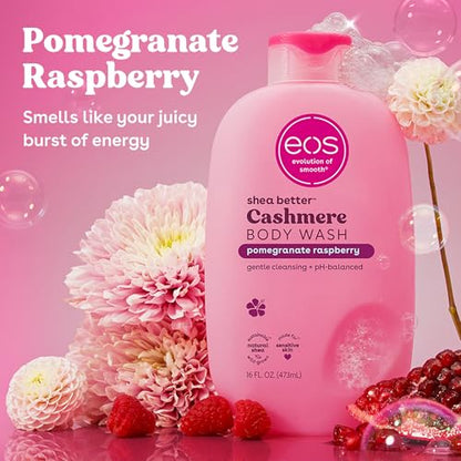 eos Cashmere Body Wash Pomegranate Raspberry 16 fl oz - Moisturizing Creamy Gel with Shea Butter