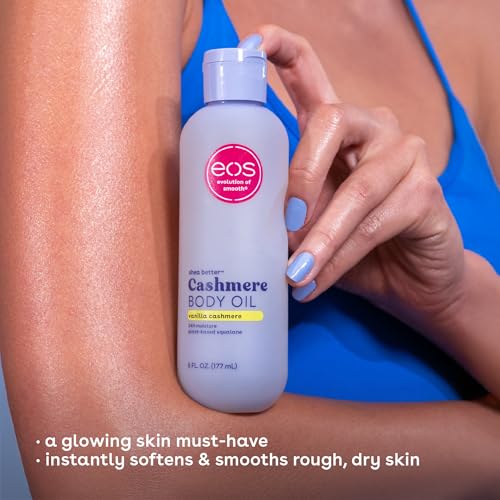 eos Cashmere Oil Vanilla 6 fl oz, 24 Hour Moisture Body Oil with Plant Based Squalane