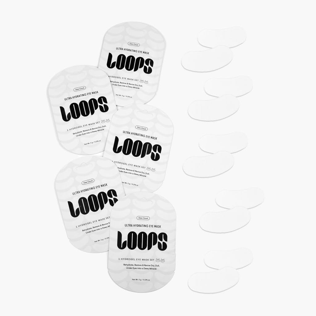 LOOPS Dew Cloud Ultra Hydrating Hydrogel Eye Masks - 5pc Set