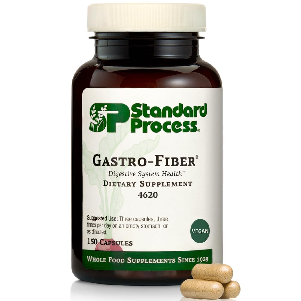 Standard Process Gastro-Fiber - Prebiotic Supplement for Digestive Health - Supports Gut Health with Apple Pectin - Maintains Immune Response - Vegan & Non-Soy - 150 Capsules (50 Servings)