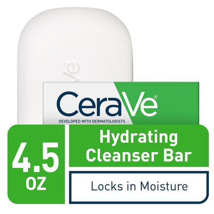 CeraVe Hydrating Cleanser Bar 4.5 oz Soap-Free Face & Body Cleanser
