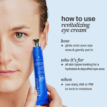 Cocokind Revitalizing Eye Cream - Hydrating & Depuffing Eye Cream with Cooling Metal Applicator for Fine Lines & Wrinkles (0.5 fl oz, 3 Pack)