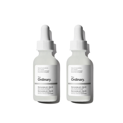 The Ordinary Niacinamide 10% + Zinc 1%, Smoothing Serum for Blemish-Prone Skin, 1 Fl Oz (Pack of 2)