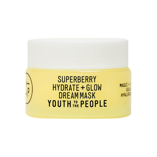 Youth To The People Superberry Dream Mask Travel - Hyaluronic Acid + Vitamin C Face Moisturizer + Overnight Facial Mask, Hydrates + Plumps + Brightens Skin, Evens Skin Tone, For Dry Skin - 0.5 fl oz