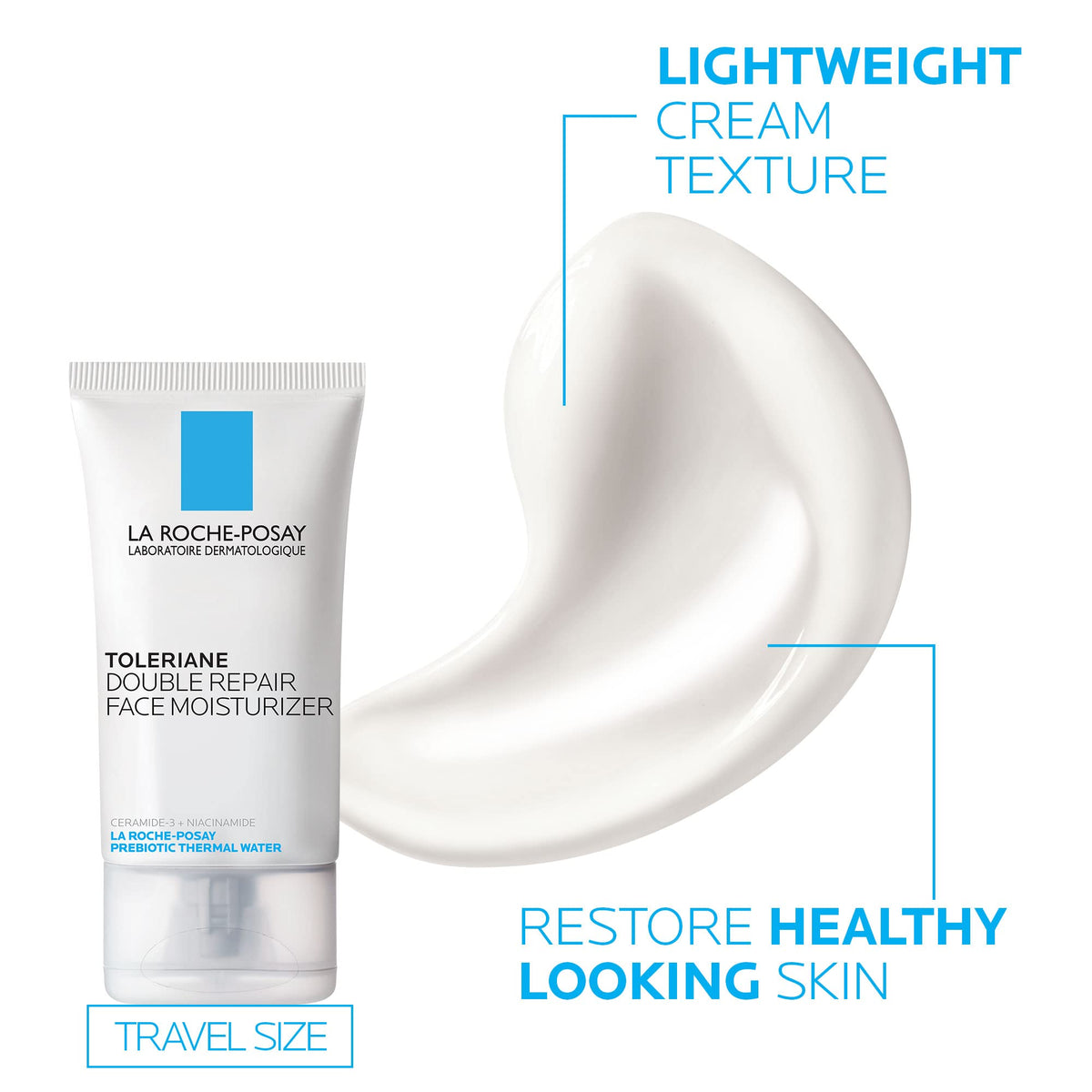 La Roche-Posay Toleraine Skin Care Set, Double Repair Face Moisturizer 40ml & Hydrating Gentle Cleanser 400ml, Oil Free Moisturizer & Face Wash, Formulated with Niacinamide