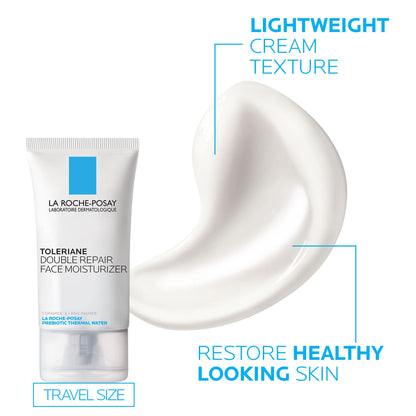 La Roche-Posay Toleraine Skin Care Set, Double Repair Face Moisturizer 40ml & Hydrating Gentle Cleanser 400ml, Oil Free Moisturizer & Face Wash, Formulated with Niacinamide