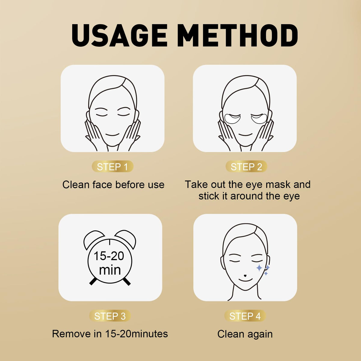 CHMI 24K Gold Under Eye Patches (50 Pairs) - Collagen Eye Masks for Dark Circles, Puffy Eyes, Eye Bags & Wrinkles - Hydrating Anti-Aging Eye Gel Pads