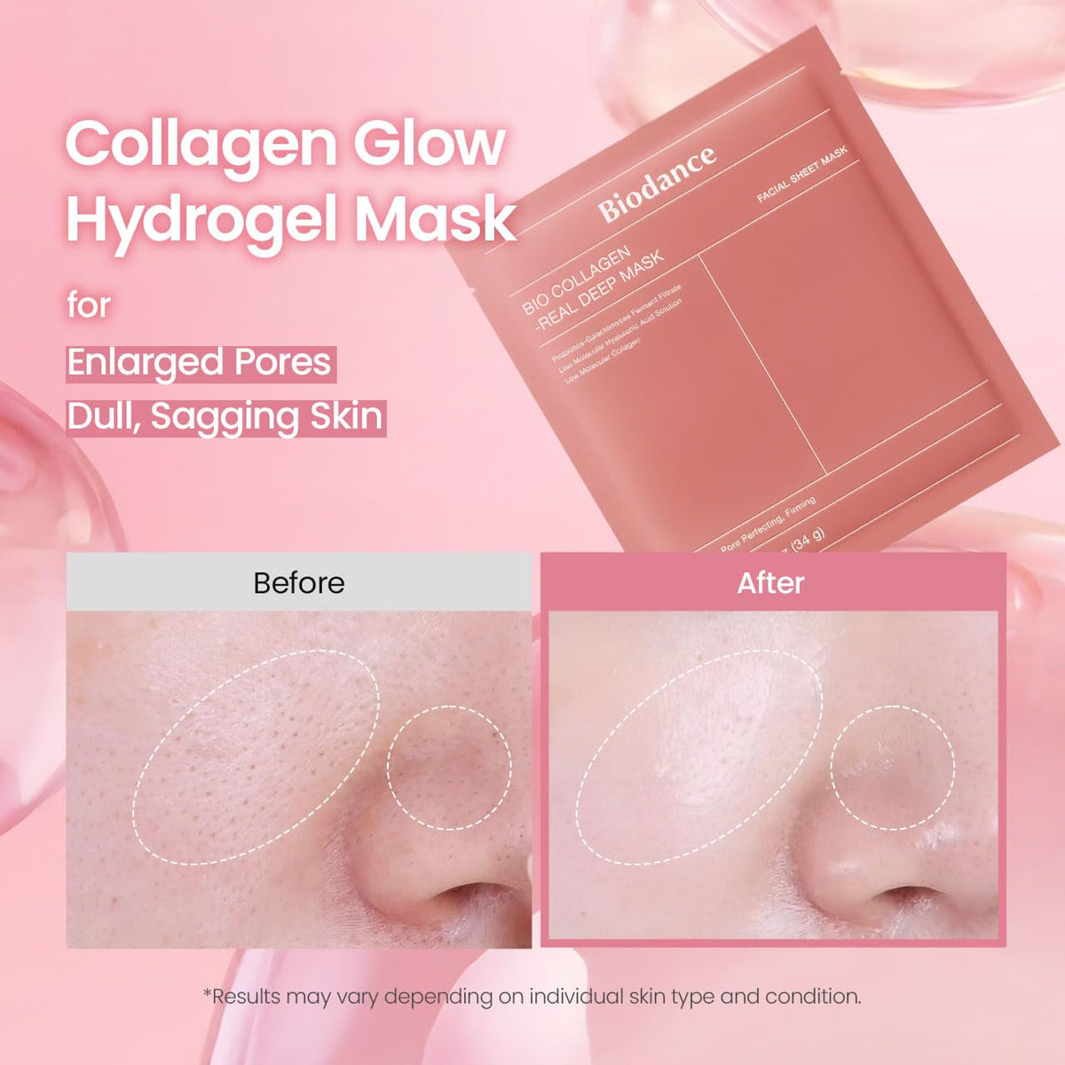 BIODANCE Bio-Collagen Real Deep Mask, Hydrating Overnight Hydrogel Face Mask, Pore Minimizing, Plumping, Elasticity Improvement, Korean Skin Care, Mothers Day Gifts - 1.19oz(34g) x 16ea
