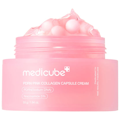 medicube Capsule Cream with Salmon DNA PDRN Pink Collagen - Lightweight Moisturizing Cream with PDRN, Niacinamide for Uneven Skin Tone and Texture, Glow hydration - Korean Skincare, 1.94 oz