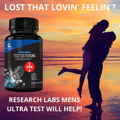 Testosterone Booster for Men - Lean Muscle, Energy & Strength Support with Tribulus, Tongkat Ali & Zinc - Research Labs 2-for-1 (180 Capsules)