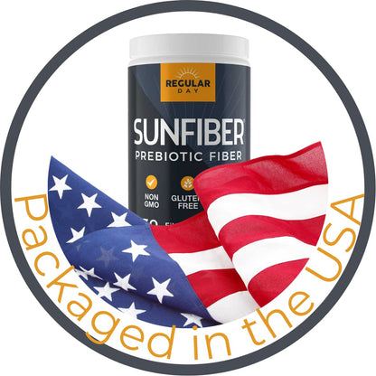 REGULAR DAY Sunfiber, Prebiotic Fiber Supplement for Digestive Health - Promotes Gentle Regularity - Gluten Free, Vegan, Dairy Free, Non-GMO, Keto, Tasteless - One Simple Ingredient - 30 Servings