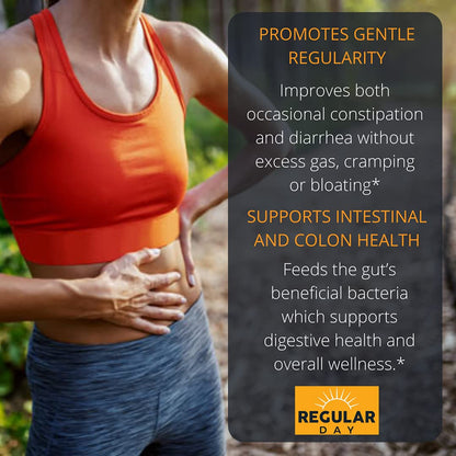 REGULAR DAY Sunfiber, Prebiotic Fiber Supplement for Digestive Health - Promotes Gentle Regularity - Gluten Free, Vegan, Dairy Free, Non-GMO, Keto, Tasteless - One Simple Ingredient - 30 Servings