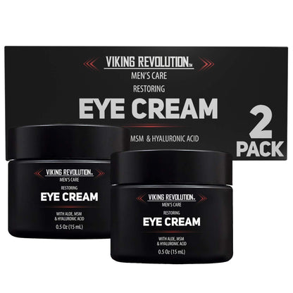 Viking Revolution Natural Eye Cream for Men - Anti-Aging (Pack of 2)