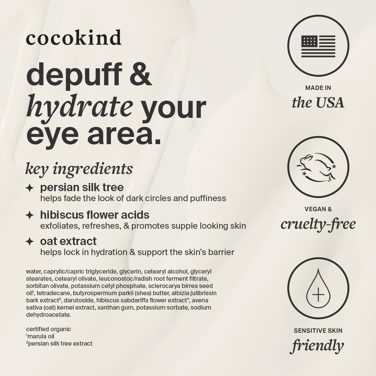 Cocokind Revitalizing Eye Cream - Hydrating & Depuffing Eye Cream with Cooling Metal Applicator for Fine Lines & Wrinkles (0.5 fl oz)